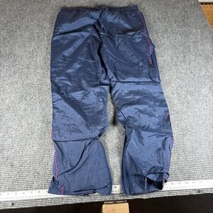 Vintage 80s Adidas Mens Track Pants Nylon Lined Athletic Sportswear Navy Blue
